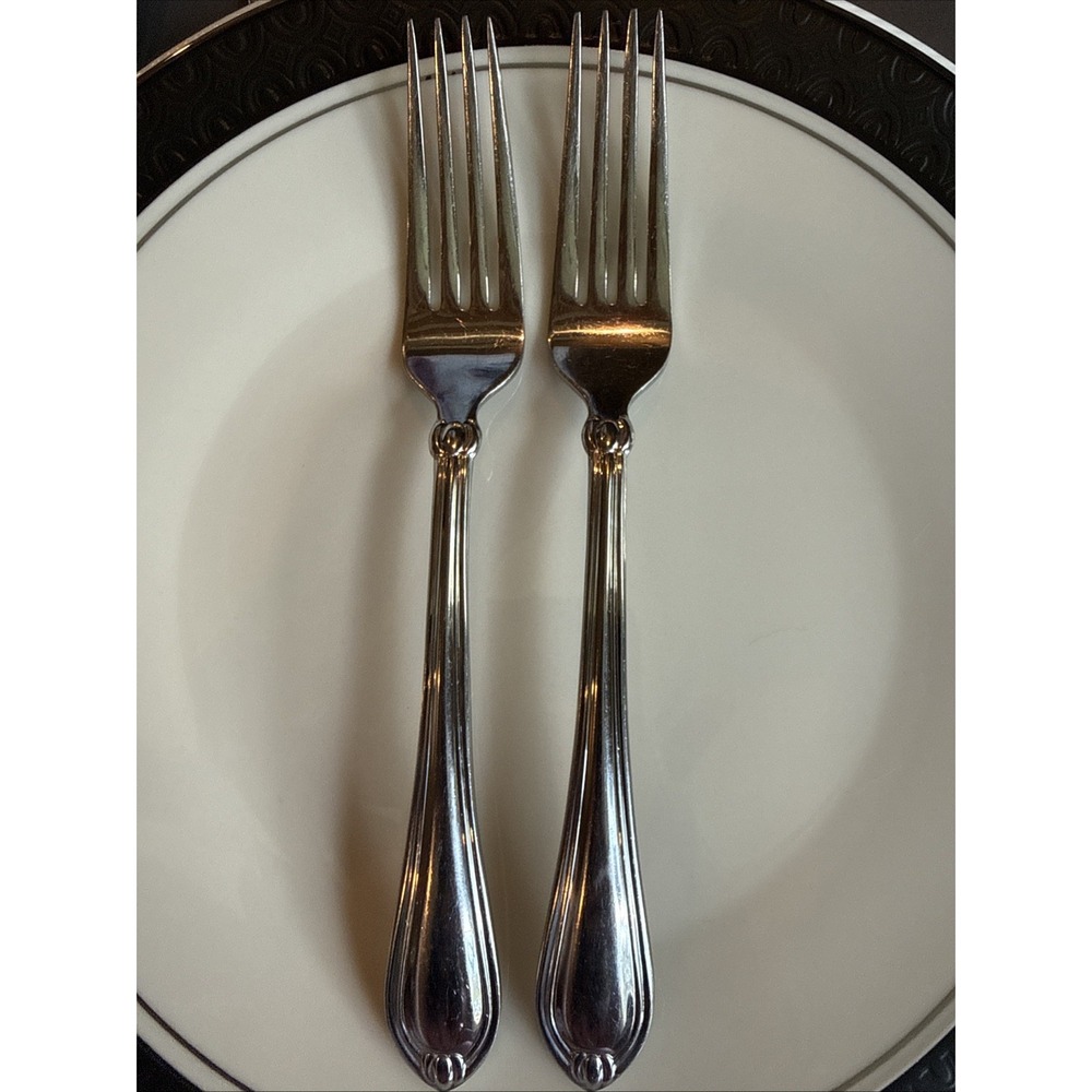 Lenox Chandelle 18/10 Stainless Flatware Dinner Fork 8.5 Set Of 2 RARE vintage